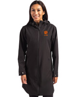Clemson Tigers Alumni Cutter & Buck Camano Everyday Stretch Recycled Womens Water Resistant Jacket Black Front