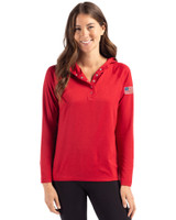 Patriotic Cutter & Buck Coastline Epic Comfort Recycled Womens Hooded Shirt CDR_MANN_HG 1