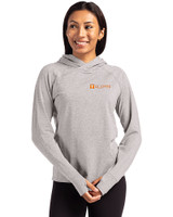 Tennessee Volunteers Alumni Cutter & Buck Adapt Knit Recycled Womens Heathered Hooded Pullover POH_PRO_HG 