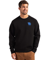 Kentucky Wildcats Alumni Cutter & Buck Roam Recycled Buttery-Soft Knit Mens Crew Neck Pullover Black Front