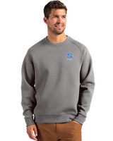 North Carolina Tar Heels Alumni Cutter & Buck Roam Epic Versatility Recycled Crew Neck Mens Pullover Elemental Grey Front