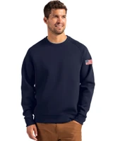 Patriotic Cutter & Buck Roam Recycled Crew Neck Mens Pullover NVBU_MANN_HG 1