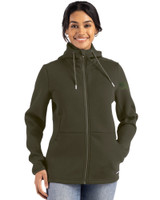 Patriotic Mono Cutter & Buck Roam Recycled Buttery-Soft Knit Womens Full Zip Hooded Jacket Poplar Mannequin