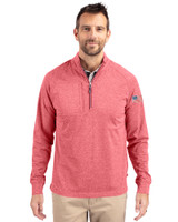 Patriotic Cutter & Buck Adapt Eco Knit Heather Mens Big & Tall Quarter Zip Pullover CRH_MANN_HG 1