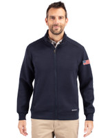 Patriotic Cutter & Buck Roam Eco Recycled Full Zip Mens Big & Tall Jacket NVBU_MANN_HG 1