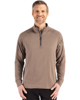 Patriotic Mono Cutter & Buck Adapt Eco Knit Stretch Recycled Mens Quarter Zip Pullover MUS_MANN_HG 1