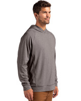 North Carolina State Wolfpack Alumni - Cutter & Buck Adapt Knit Recycled Mens Heathered Hooded Pullover Black Heather Side