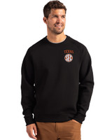 Texas Longhorns SEC Cutter & Buck Roam Epic Versatility Recycled Crew Neck Mens Pullover Black Front