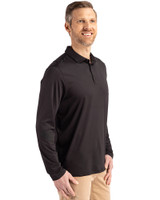 Nebraska Cornhuskers Alumni Cutter & Buck Coastline Epic Comfort Recycled Mens Long Sleeve Polo BL_PROS_HG 