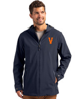 Virginia Hoos College Vault Cutter & Buck Camano Everyday Stretch Recycled Mens Water Resistant Jacket NVBU_PRO_HG 