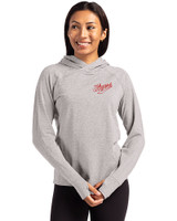 Dayton Flyers College Vault Cutter & Buck Adapt Knit Recycled Womens Heathered Hooded Pullover POH_PRO_HG 
