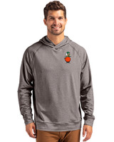 UCF Knights College Vault Cutter & Buck Adapt Knit Recycled Mens Heathered Hooded Pullover Black Heather Front
