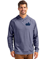 Old Dominion Monarchs College Vault Cutter & Buck Adapt Knit Recycled Mens Heathered Hooded Pullover NVH_PRO_HG 