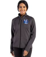 Air Force Falcons College Vault Cutter & Buck Peshastin Fleece Recycled Womens Full Zip Jacket Black Heather Front