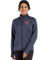 Gonzaga Bulldogs College Vault Cutter & Buck Peshastin Fleece Recycled Womens Full Zip Jacket NVH_PRO_HG 