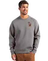 Minnesota Golden Gophers College Vault Cutter & Buck Roam Epic Versatility Recycled Crew Neck Mens Pullover Elemental Grey Front