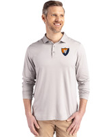 Illinois Fighting Illini College Vault Cutter & Buck Coastline Epic Comfort Recycled Mens Long Sleeve Polo CONCRETE Front