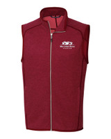 Mercedes-Benz Stadium Cutter & Buck Mainsail Sweater-Knit Mens Full Zip Vest Cardinal Red Heather Mannequin
