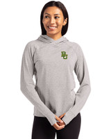 Baylor Bears Cutter & Buck Adapt Knit Recycled Womens Heathered Hooded Pullover POH_PRO_HG 