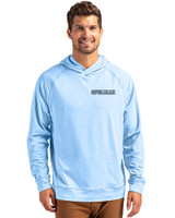 Spelman College Jaguars Cutter & Buck Adapt Knit Recycled Mens Heathered Hooded Pullover Atlas Heather Front