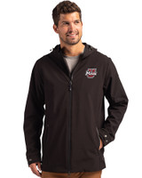 Umass Minutemen Cutter & Buck Camano Everyday Stretch Recycled Mens Water Resistant Jacket Black Front