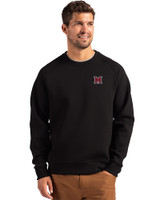 Miami University RedHawks - Cutter & Buck Roam Epic Versatility Recycled Crew Neck Mens Pullover Black Front