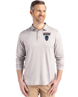 Howard Bison Cutter & Buck Coastline Epic Comfort Recycled Mens Long Sleeve Polo CONCRETE Front