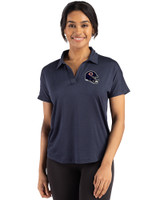 Chicago Bears NFL Helmet Cutter & Buck Coastline Epic Comfort Recycled Womens Dolman Polo Navy Blue Front