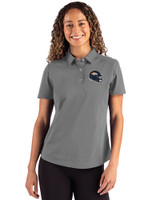 Denver Broncos NFL Helmet Cutter & Buck Advantage Refresh Epic Confidence Recycled Womens Tri-Blend Pique Polo Elemental Grey Front