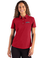 New York Jets Americana - Cutter & Buck Advantage Refresh Recycled Cotton-Blend Pique Womens Polo Cardinal Red Front