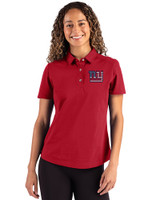 New York Giants Americana Cutter & Buck Advantage Refresh Epic Confidence Recycled Womens Tri-Blend Pique Polo Cardinal Red Front