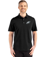 Philadelphia Eagles Cutter & Buck Advantage Refresh Epic Confidence Recycled Mens Big & Tall Tri-Blend Pique Polo Black Front