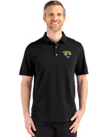 Jacksonville Jaguars Cutter & Buck Advantage Refresh Epic Confidence Recycled Mens Big & Tall Tri-Blend Pique Polo Black Front