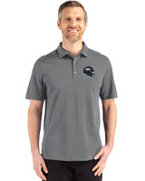 Denver Broncos NFL Helmet Cutter & Buck Advantage Refresh Epic Confidence Recycled Mens Big & Tall Tri-Blend Pique Polo Elemental Grey Front