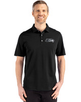 Seattle Seahawks Mono Cutter & Buck Advantage Refresh Epic Confidence Recycled Mens Big & Tall Tri-Blend Pique Polo Black Front