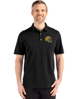 Green Bay Packers NFL Helmet Cutter & Buck Advantage Refresh Epic Confidence Recycled Mens Big & Tall Tri-Blend Pique Polo Black Front