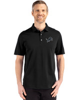 Detroit Lions Mono Cutter & Buck Advantage Refresh Epic Confidence Recycled Mens Big & Tall Tri-Blend Pique Polo Black Front