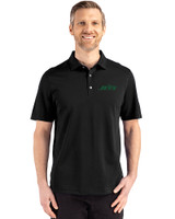 New York Jets Cutter & Buck Advantage Refresh Epic Confidence Recycled Mens Big & Tall Tri-Blend Pique Polo Black Front