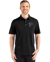 Atlanta Falcons Mono Cutter & Buck Advantage Refresh Epic Confidence Recycled Mens Big & Tall Tri-Blend Pique Polo Black Front