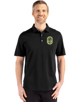 Nashville SC Cutter & Buck Advantage Refresh Epic Confidence Recycled Mens Big & Tall Tri-Blend Pique Polo Black Front