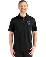Indianapolis Colts Historic Cutter & Buck Advantage Refresh Recycled Cotton-Blend Pique Mens Big & Tall Polo Black Front