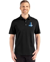 Detroit Lions Historic Cutter & Buck Advantage Refresh Recycled Cotton-Blend Pique Mens Big & Tall Polo Black Front