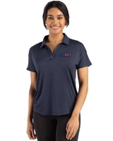 Pittsburgh Steelers Americana Cutter & Buck Coastline Epic Comfort Recycled Womens Dolman Polo Navy Blue Front