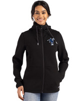 Indianapolis Colts Historic Cutter & Buck Roam Epic Versatility Recycled Womens Full Zip Hooded Jacket Black Front