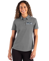 Seattle Seahawks Cutter & Buck Advantage Refresh Epic Confidence Recycled Womens Tri-Blend Pique Polo Elemental Grey Front