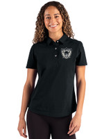 Las Vegas Raiders Historic Cutter & Buck Advantage Refresh Epic Confidence Recycled Womens Tri-Blend Pique Polo Black Front