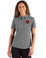 Chicago Bears Historic Cutter & Buck Advantage Refresh Epic Confidence Recycled Womens Tri-Blend Pique Polo Elemental Grey Front