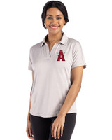 Los Angeles Angels City Connect Cutter & Buck Coastline Epic Comfort Recycled Womens Dolman Polo CONCRETE Front