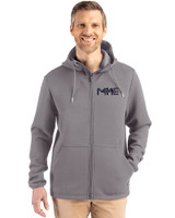 Milwaukee Brewers City Connect Cutter & Buck Roam Epic Versatility Recycled Mens Full Zip Hooded Jacket Elemental Grey Front