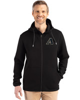 Arizona Diamondbacks City Connect Cutter & Buck Roam Epic Versatility Recycled Mens Full Zip Hooded Jacket Black Front